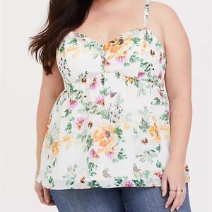 Torrid ivory floral Chiffon cami size 3‎